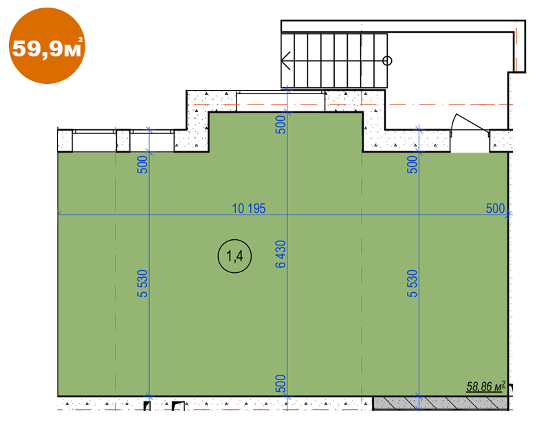 Комерційна нерухомість 59,9 м2 (2-а черга)